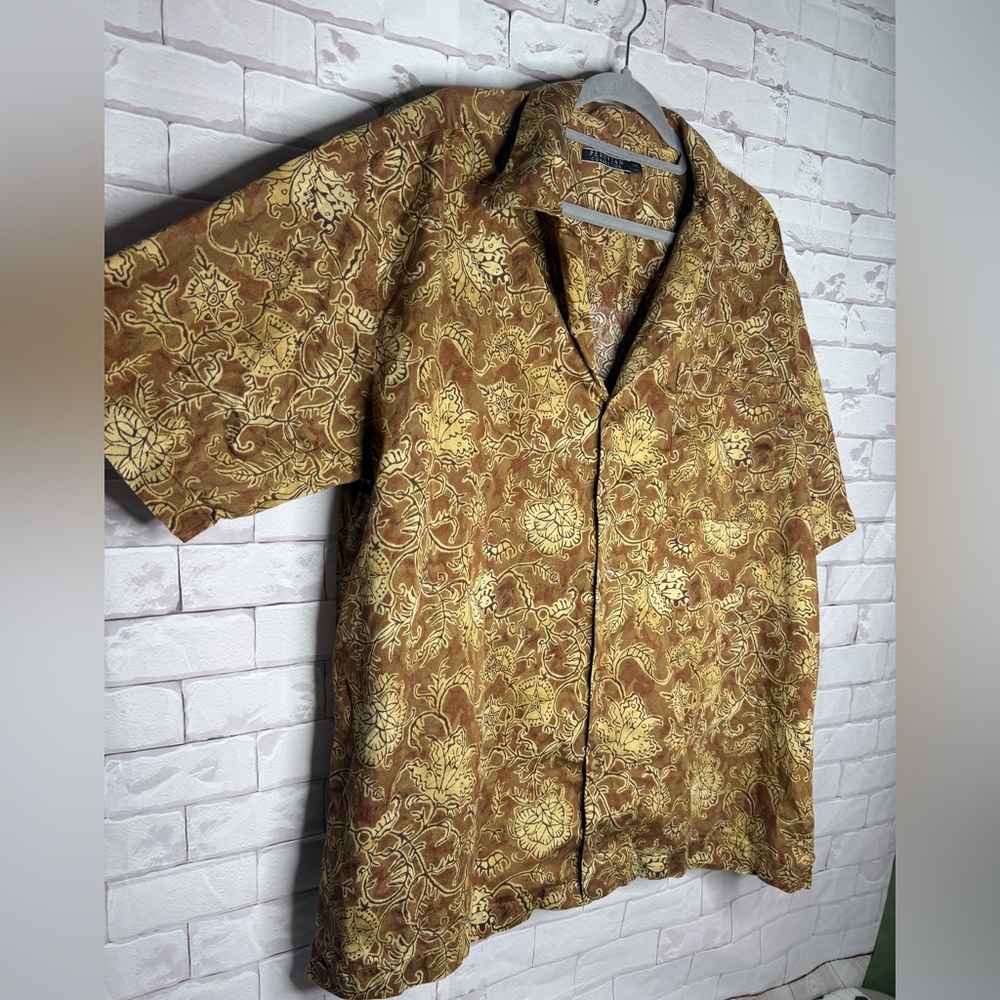 Peruvian Connection Botanical Print Button-Up Shi… - image 2